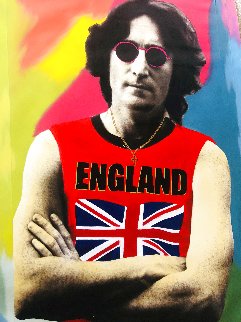 John Lennon England Unique 2001 48x30 Original Painting - Steve Kaufman John Lennon England Unique 2001 48x30 Original Painting - Steve Kaufman