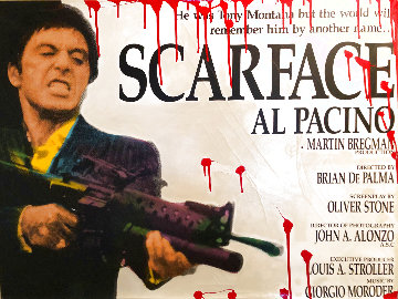 Scarface With Blood 1999 AP Embellished Limited Edition Print - Steve Kaufman Scarface With Blood 1999 AP Embellished Limited Edition Print - Steve Kaufman