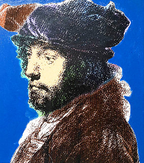 Rembrandt Unique 1996 25x22 Original Painting - Steve Kaufman Rembrandt Unique 1996 25x22 Original Painting - Steve Kaufman