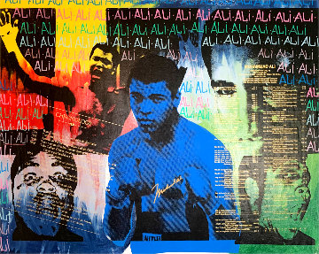 Ali Olympic the Greatest 1995 Embellished Canvas HS by Ali - Super Huge Limited Edition Print - Steve Kaufman Ali Olympic the Greatest 1995 Embellished Canvas HS by Ali - Super Huge Limited Edition Print - Steve Kaufman