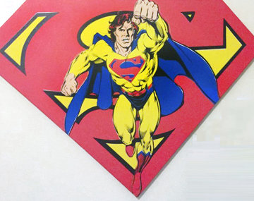 Superman Shield Reverse Colors 1995 36x50 Limited Edition Print - Steve Kaufman Superman Shield Reverse Colors 1995 36x50 Limited Edition Print - Steve Kaufman
