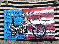 Freedom to Ride 1998 Unique 28x45 - Huge Original Painting by Steve Kaufman - 1