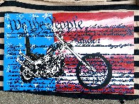 Freedom to Ride 1998 Unique 28x45 - Huge Original Painting by Steve Kaufman - 2