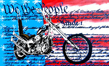 Freedom to Ride 1998 Unique 28x45 - Huge Original Painting - Steve Kaufman Freedom to Ride 1998 Unique 28x45 - Huge Original Painting - Steve Kaufman