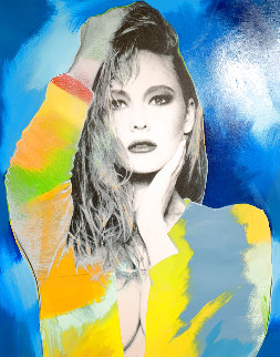 Portrait of an Unknown Woman Unique 2000 55x46 Original Painting - Steve Kaufman Portrait of an Unknown Woman Unique 2000 55x46 Original Painting - Steve Kaufman