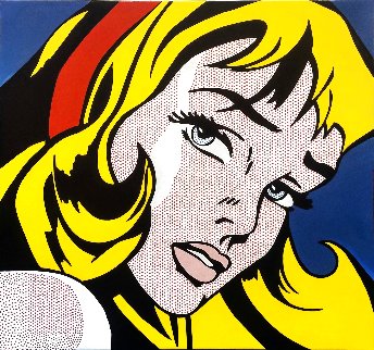 Crying Girl - Homage to Lichtenstein Original Painting - Steve Kaufman Crying Girl - Homage to Lichtenstein Original Painting - Steve Kaufman