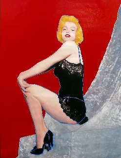 Marilyn - Sitting Pretty Unique 2001 48x36 Huge Original Painting - Steve Kaufman Marilyn - Sitting Pretty Unique 2001 48x36 Huge Original Painting - Steve Kaufman