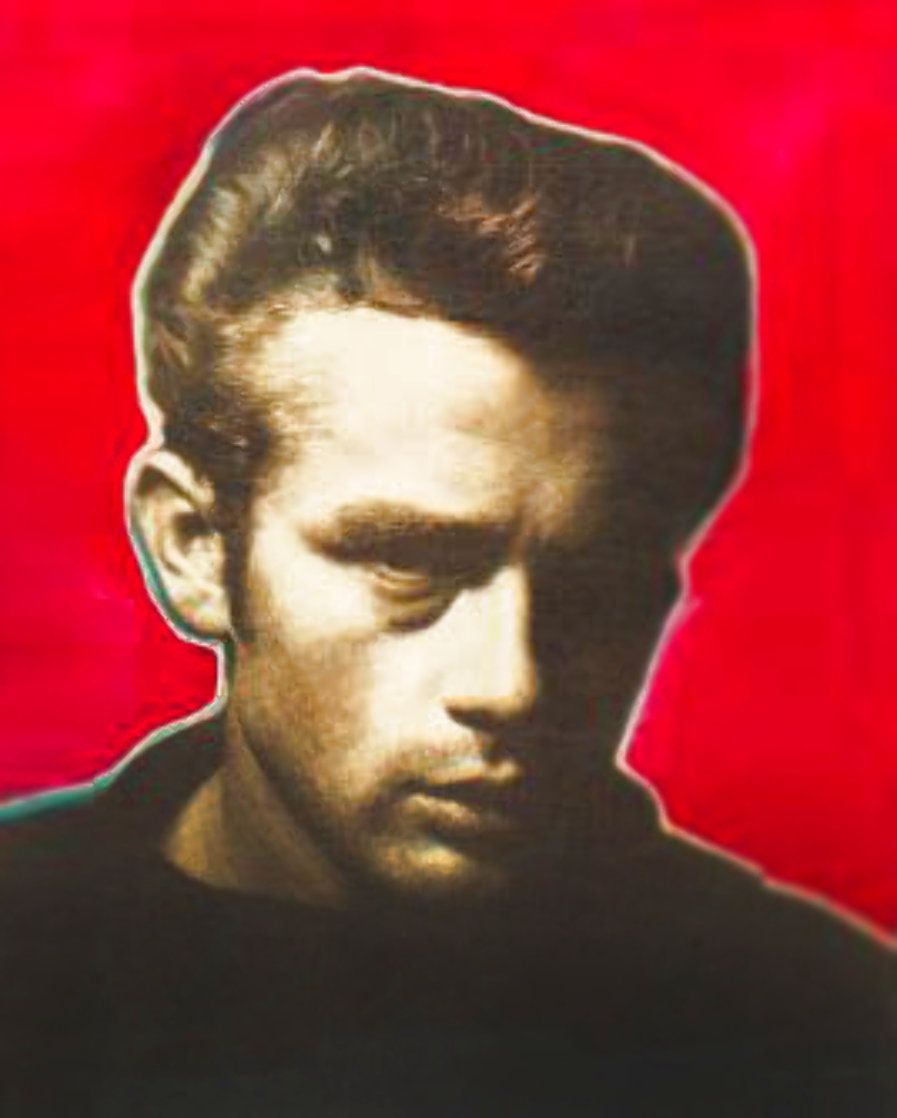 James Dean Red State Embellished Original Painting by Steve Kaufman