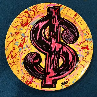 Dollar Sign Unique Plate 11 in Original Painting - Steve Kaufman