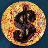Dollar Sign Plate Unique 11 in Original Painting by Steve Kaufman - 0