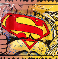 Superman Unique 10x10 Original Painting by Steve Kaufman - 0