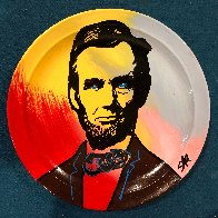 Abraham Lincoln Plate Unique 10 in Original Painting by Steve Kaufman - 0
