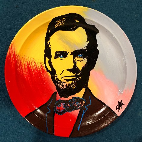 Abraham Lincoln Plate Unique 10 in Original Painting - Steve Kaufman
