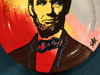 Abraham Lincoln Plate Unique 10 in Original Painting by Steve Kaufman - 3