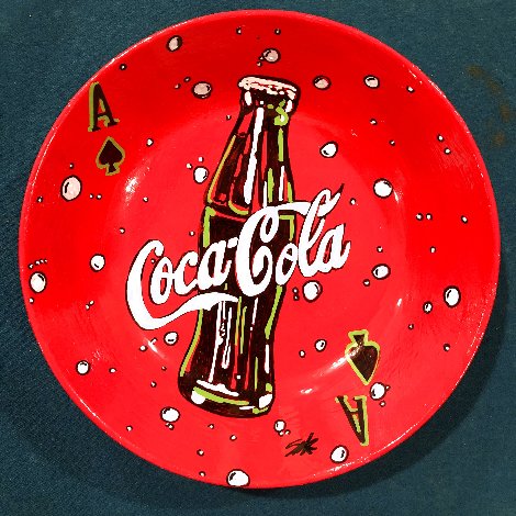 Coca Cola Unique Ceramic Bowl 9 in Original Painting - Steve Kaufman
