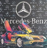 Mercedes-Benz Sl Coupe - Gold and Black 2005 46x46 - Huge Original Painting by Steve Kaufman - 0