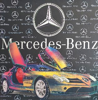 Mercedes-Benz Sl Coupe - Gold and Black 2005 46x46 - Huge Original Painting - Steve Kaufman