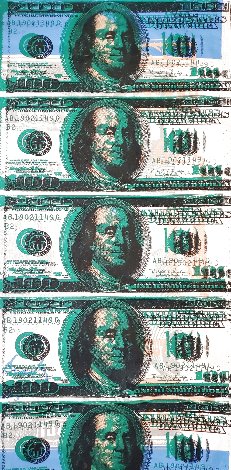 Five $100 Bills ( Blurred Effect ) Unique 1998 Other - Steve Kaufman