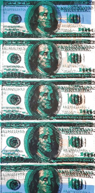 Five $100 Bills ( Blurred Effect ) Unique 1998 Other by Steve Kaufman