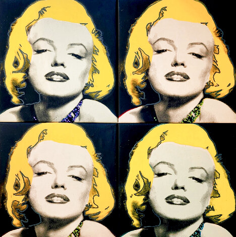 Marilyn Eyes Closing AP Quadtych 2003 Embellished Limited Edition Print - Steve Kaufman