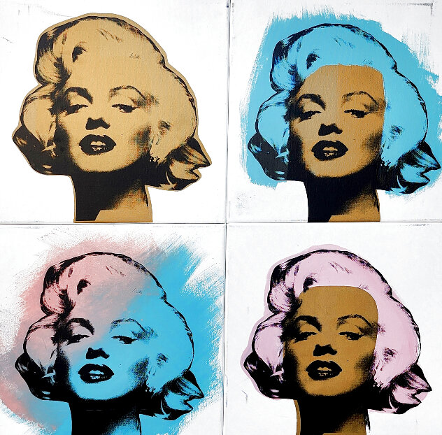 Gold Marilyn Suite of 4 2002 Embellished - Huge Limited Edition Print by Steve Kaufman