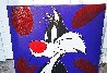 Sylvester AP 2005 Embellished on Canvas Limited Edition Print by Steve Kaufman - 1