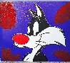 Sylvester AP 2005 Embellished on Canvas Limited Edition Print by Steve Kaufman - 3