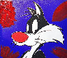 Sylvester AP 2005 Embellished on Canvas Limited Edition Print by Steve Kaufman - 0