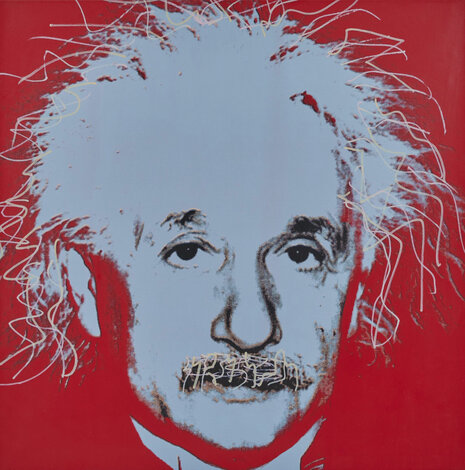 Homage to Genius Series: Einstein 1996 Embellished Screenprint on Canvas Limited Edition Print - Steve Kaufman