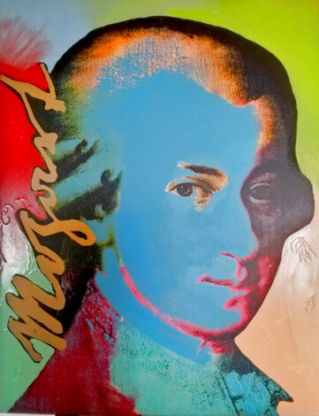 Homage to the Genius Series: Mozart 1996 Embellished Screenprint on Canvas - Huge Limited Edition Print - Steve Kaufman