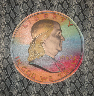 Ben Franklin Liberty Coin 2003 Limited Edition Print - Steve Kaufman Ben Franklin Liberty Coin 2003 Limited Edition Print - Steve Kaufman