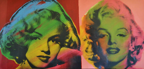 Double Marilyn Monroe, Red and Pink 2005 - Huge Limited Edition Print - Steve Kaufman