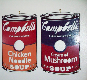 Campbell's Soup Can Metal Sculptures 1990 Sculpture - Steve Kaufman Campbell's Soup Can Metal Sculptures 1990 Sculpture - Steve Kaufman