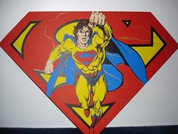 Superman Shield (Red) 1995 Limited Edition Print - Steve Kaufman Superman Shield (Red) 1995 Limited Edition Print - Steve Kaufman