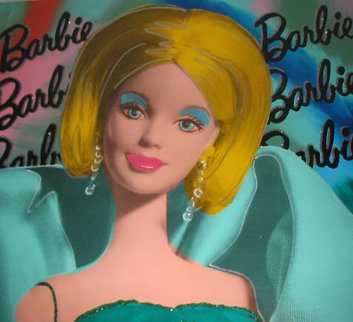 Barbie Doll Unique 35x40 Original Painting - Steve Kaufman