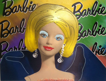 Barbie Doll Unique 1997 25x31 Original Painting - Steve Kaufman Barbie Doll Unique 1997 25x31 Original Painting - Steve Kaufman