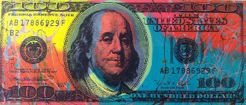 $100 Dollar Bill - Ben Franklin Unique Limited Edition Print - Steve Kaufman $100 Dollar Bill - Ben Franklin Unique Limited Edition Print - Steve Kaufman