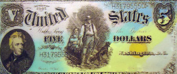 1905 Five Dollar Bill AP Limited Edition Print - Steve Kaufman