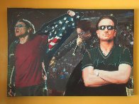 Triple Bono - Performance Unique 2009 32x46 Original Painting by Steve Kaufman - 1 Triple Bono - Performance Unique 2009 32x46 Original Painting by Steve Kaufman - 1