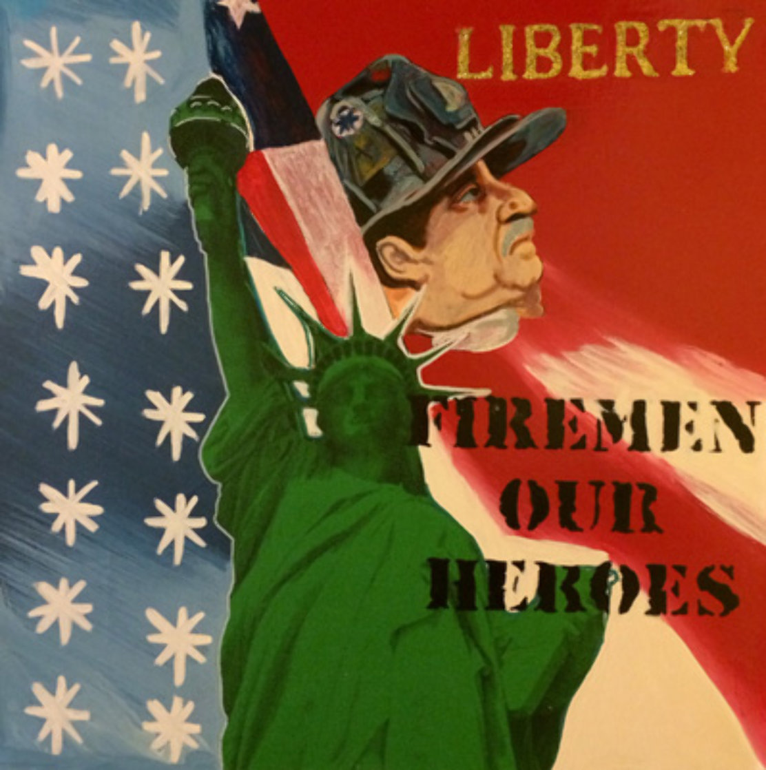 Liberty - Fireman Our Heroes 9/11 Tribute Limited Edition Print by Steve Kaufman Liberty - Fireman Our Heroes 9/11 Tribute Limited Edition Print by Steve Kaufman