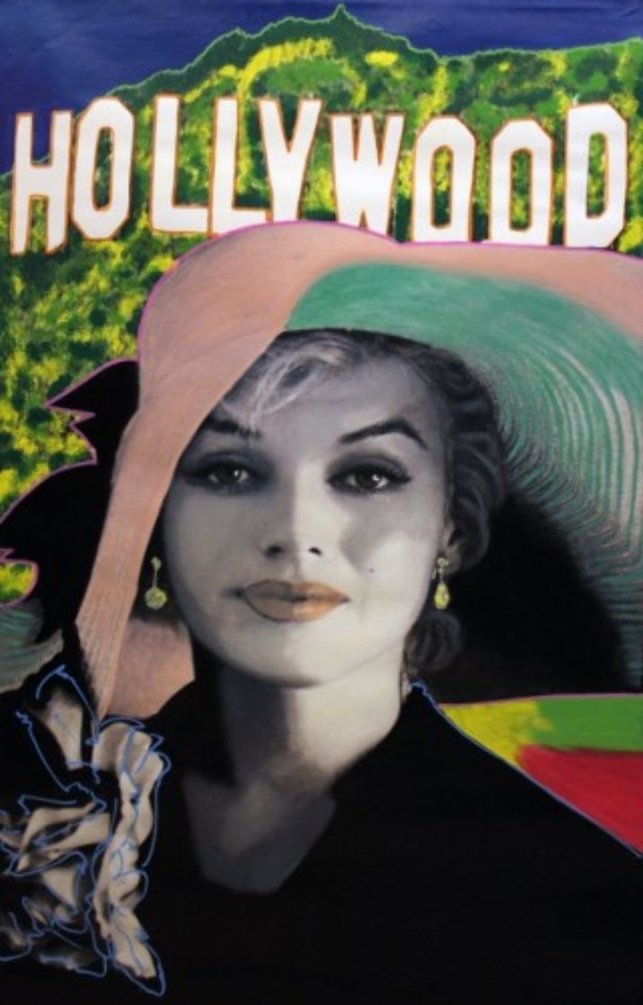 Marilyn, Sophisticated Marilyn - Hollywood Style Unique 46x28 Super Huge Original Painting by Steve Kaufman Marilyn, Sophisticated Marilyn - Hollywood Style Unique 46x28 Super Huge Original Painting by Steve Kaufman
