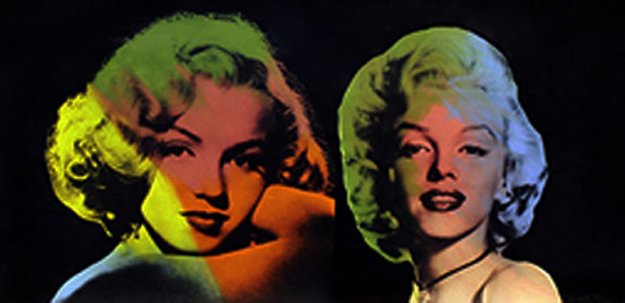 Double Marilyn- Norma Jean (Black) Unique 22x40 Original Painting by Steve Kaufman Double Marilyn- Norma Jean (Black) Unique 22x40 Original Painting by Steve Kaufman