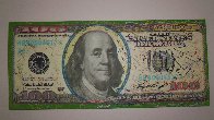 $100 Bill Original Painting by Steve Kaufman - 4 $100 Bill Original Painting by Steve Kaufman - 4