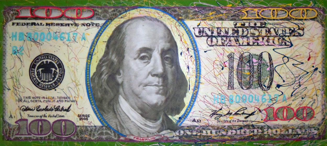 $100 Bill Original Painting by Steve Kaufman $100 Bill Original Painting by Steve Kaufman
