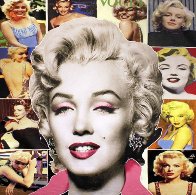 Pop Marilyn Collage - White Hair 48x48 Unique Original Painting by Steve Kaufman - 0 Pop Marilyn Collage - White Hair 48x48 Unique Original Painting by Steve Kaufman - 0