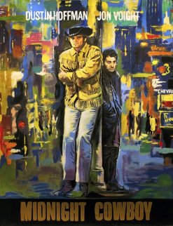 Midnight Cowboy Unique 45x34 Original Painting - Steve Kaufman Midnight Cowboy Unique 45x34 Original Painting - Steve Kaufman