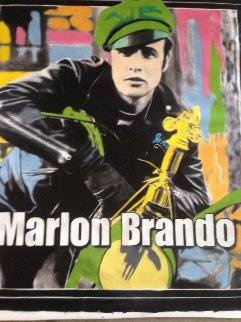 Marlon Brando 1995 Unique 60x52 Huge Original Painting - Steve Kaufman Marlon Brando 1995 Unique 60x52 Huge Original Painting - Steve Kaufman