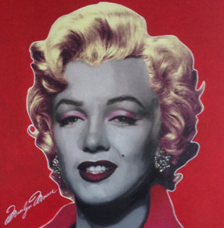 Marilyn Pop Ruby Red Signature 2002 Unique 48x48 Super Huge Original Painting - Steve Kaufman Marilyn Pop Ruby Red Signature 2002 Unique 48x48 Super Huge Original Painting - Steve Kaufman