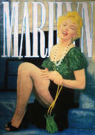 Marilyn Laughing Unique 2000 48x36 Huge Original Painting by Steve Kaufman - 0