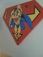 Superman Shield Reverse Colors Canvas Painting 1995 36x50 Limited Edition Print by Steve Kaufman - 2 Superman Shield Reverse Colors Canvas Painting 1995 36x50 Limited Edition Print by Steve Kaufman - 2